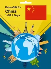 CHINA Travel SIM Card DATA eSIM 1GB 7Days QR Code Activation 1 Day Delivery