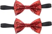 [OATIPHO] Men's Glitter Bow Tie Set Pcs Formal Tuxedo Bowties Adjustable Length for Parties Banquets