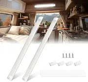 Lamptobe 12v Interior LED Light Bar 16W 168 LEDs Universal DC RV 12V LED Strip Light with ON/Off Switch Super Bright 6000K Van Lights Interior LED 12V for Camper Motorhome Boat- 2Pack