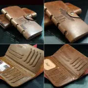 Mens Leather Long Wallet Bifold ID Card Holder Checkbook Clutch Billfold Handbag