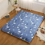 100% Cotton Japanese Futon Mattress Encasement Double Zipper Floor Mattress Protector Machine Washable Durable Comfortable Queen Size 79"x86"
