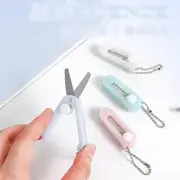 Retractable Mini Scissors Keyring White - One Size