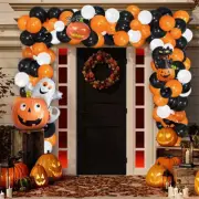Halloween Balloons Garland Arch Kit, 117Pcs Black Orange White Latex Balloons, P