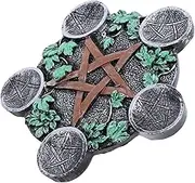 FUNOMOCYA Natural Style Pentagram Resin Candle Holder for Altar Rituals Decorative Home Use