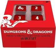 Ultra Pro Dungeons & Dragons Heavy Metal D20 Dice 2 Piece Set, Red/White
