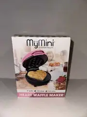 Valentines Day Nostalgia My Mini Heart Waffle Maker Pink 5” Non-stick -New