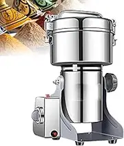 Electric Grain Grinder,Swing Type Grain Mill Grinder, Stainless Steel High-Speed Spice Herb Grinder Superfine Machine Dry Cereals Pulverizer Swing Type for Herb Food Grade,1500g
