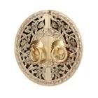 HG 11cm Brass Flower Pattern Knob Round Shape Door Handle For Cabinet Wardrobe
