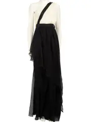 Black Silk Chiffon Maxi Dress