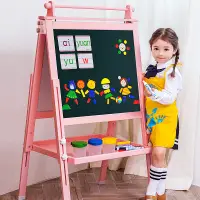 在飛比找蝦皮購物優惠-┋▥七巧板無塵畫畫板小黑板白板家用支架式雙面磁性兒童寶寶寫字