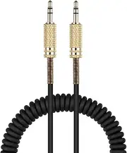 weishan Aux Cord Coiled Headphone Cable Replacement for car, Stereo, Alexa Dot, Speaker - 3.5mm TRS Male to Male Audio Cable 2ft to 8ft Long