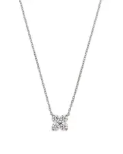 Bloomingdale's Fine Collection Certified Diamond Clover Pendant Necklace in 14K White Gold featuring diamonds with the De Beers Code of Origin, 0.75 ct. t. w.