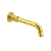 Brushed Gold Round Swivel Bathtub Spout Basin Curve Faucet Bubble Water Outlet
