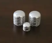 Double Helix Dome Top knob set of 2 with switch tip, Inca Silver