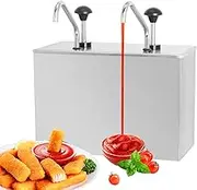 Saladulce Commercial Sauce Dispenser Pump Stainless Steel Condiment Pump Station 7.4Quart Pump Dispenser Container for Ketchup Dressing Syrup Jam bbq Sauce
