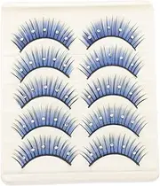 SAFIGLE 5Pairs Colored False Eyelashes with Rhinestone Long Dramatic Cosplay Lashes for Stunning Eye Makeup Fluffy Volume Fake Eyelashes for Parties and Performances