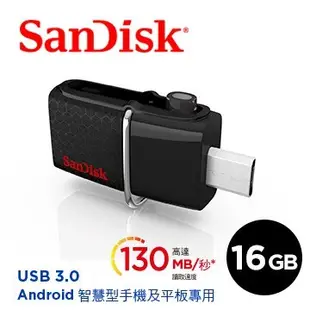 SanDisk 16GB Ultra Dual USB3.0 OTG雙傳輸 隨身碟 讀卡機