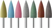 Rolabling 7pcs Small Pointed Head Nail Drill Bit Rubber Silicone Rotary Nail Art Cutter Polishing Buffer Electric Manicure Machine Pedicure Tools Cuticle Clean File for Nail Art Salon Manicure(Set 2)