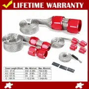 Flex-braid Stainless Steel Braided Hose Sleeve Red Cover Kit Woven Metal Hose