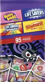 95 PCS of Candy. 1+ LB. Starburst, Hubba Bubba, & Life Saver Mix.