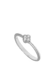 [Mocha] Gregio Simply Me Tiny Shiny Ring with Cz Flower in Silver