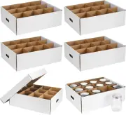 6 Pieces Mason Jar Storage Boxes 16 Oz Canning Boxes with Handles and Dividers S