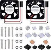 GeeekPi Raspberry Pi 4 Quiet Fan 30x30x7mm 3007 Fan DC 5V 3.3V Brushless CPU Cooling Fan with Raspberry Pi Heatsink for Raspberry Pi 4B/3B+/3B & Pi Zero/Zero W & Retroflag NESPI CASE Plus (2-Pack)