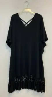 Dotti Women's Plus Size Sahara Summer Tunic Cover-Up Black Size 1X -