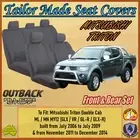 Grey Canvas Seat Covers for Mitsubishi Triton Double Cab from 07/2006 to 12/2014