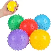 The Dreidel Company 12 Inflated Spiky Sensory Bouncing Knobby Balls, Assorted Colors, Great for Treasure Box Prizes 3" Inches (12-Pack)