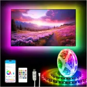 Luces LED de 16.4 PIES para dormitorio, tiras de luces LED RGB