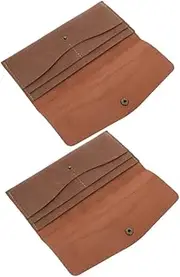 [Ipetboom] 2pcs Vintage Card Holders Wallet Slim Wallet Card Holders Long Wallet for Business Travel Use
