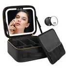 VANMRIOR Travel Makeup Bag with LED Lighted Make up Case with Mirror 3 Color ...