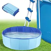 Portable Pool Foot Bath, Inflatable-Free, Collapsible Pool Foot Wash Basin Tub, Foot Bath Basin for Pool Entry, Foot Bath Basin for Above Ground Swimming Pools, Pool Clean Feet Accessories (Blue)