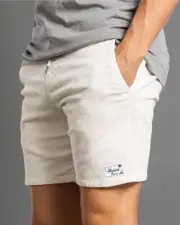 [Skylark] Skylark Men's Texture Elastic Waist Shorts in Optic White Size Large L Optic White
