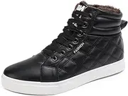 [Gaorui] Men's Winter Boots Snow Boots Lace Up Ankle Sneakers High Top Shoes With Fur Lining Chukka Boot