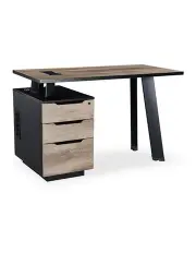 [Innovatec] Arto Single Workstation Desk With Left Cabinet 1.2M in Mahogany Black