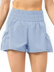 ZEYUAN Women Running Shorts 2-in-1 with Pockets Wide Waistband Coverage Layer Liner Sport Shorts for Fitness Workout Cycling Athletic Gym Home Sportswear 1 Piece