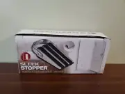 Sleek Stopper Door Stop Wedge - Works On All Floor Types; Silver/Black -New!