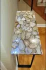 Natural Geode Agate Console Slab Top- Agate Geode Handmade Living Area Top