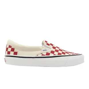 Vans 懶人鞋 OG Classic Slip-On Vault 米白 紅 棋盤格 經典 男鞋 女鞋 休閒鞋 VN0A32QNTYR