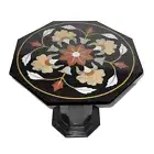 24" Marble Table Top With Marble Stand Handmade Pietra Dura Home Decor