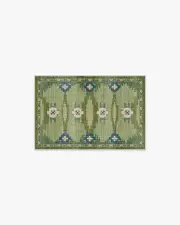 60' x 90' | Machine Washable Runner Rug | Kid & Pet Friendly | Indoor Rug | Annika Green Rug | Ruggable