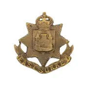 East Surrey 2nd Volunteers Battalion Cap Badge Brass Metal