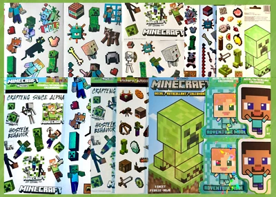 MINECRAFT movie Game boys sticker decal kit enderman creeper Alex Steve pickaxe