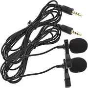 HANABASS 2Pcs Clip Lapel Microphone Lavalier Mic for Recording Vlogging Interviews Compatible with Phones and Cameras Long Cable Sound Quality