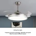 AA Ceiling Fan With Lights 4 Blades 42inch Variable Frequency Remote Control LED
