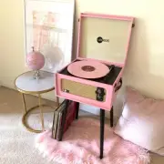 New Arkrocket Bluetooth Record Player Retro turntable removable legs 3 Speed