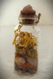 HAPPINESS Charm/Spell/Intention Jar Crystals Herbs Wicca Druid Folklore Remedy