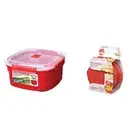 Sistema Microwave Steamer with Removable Steamer Basket 2.4 L BPA-Free Red
